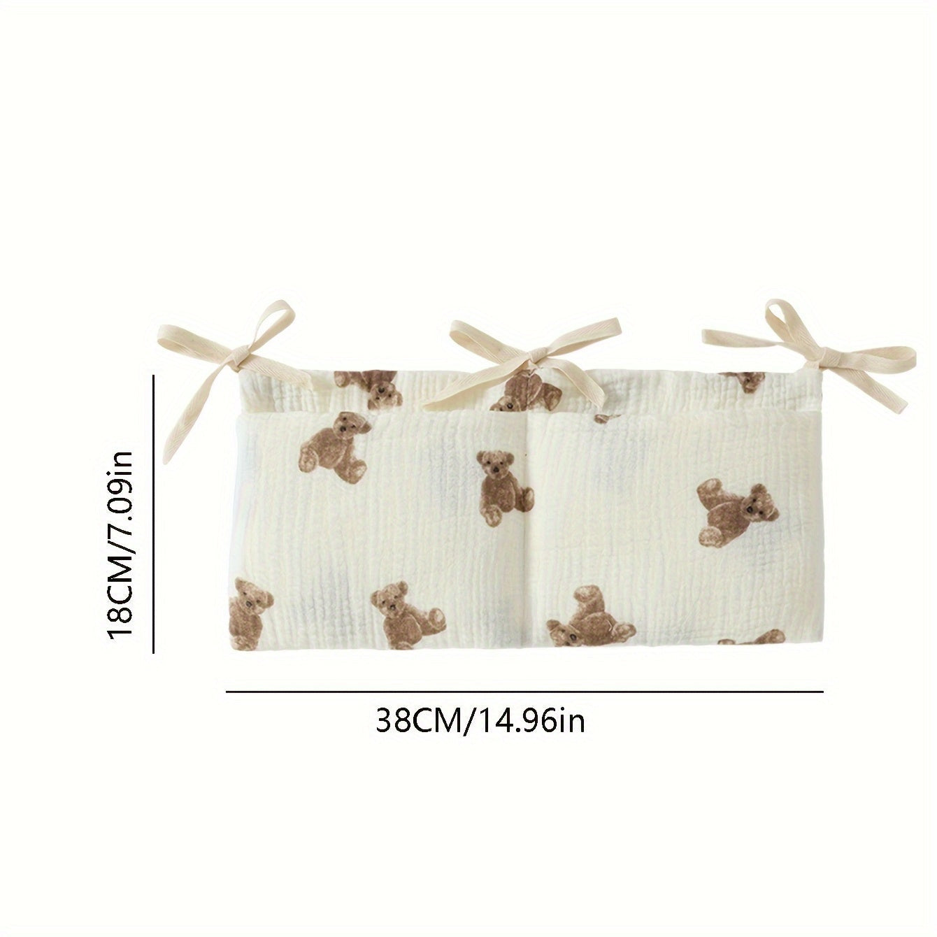 Diaper Organizer Set with Bear Hanging Bag and Cartoon Design for Strollers