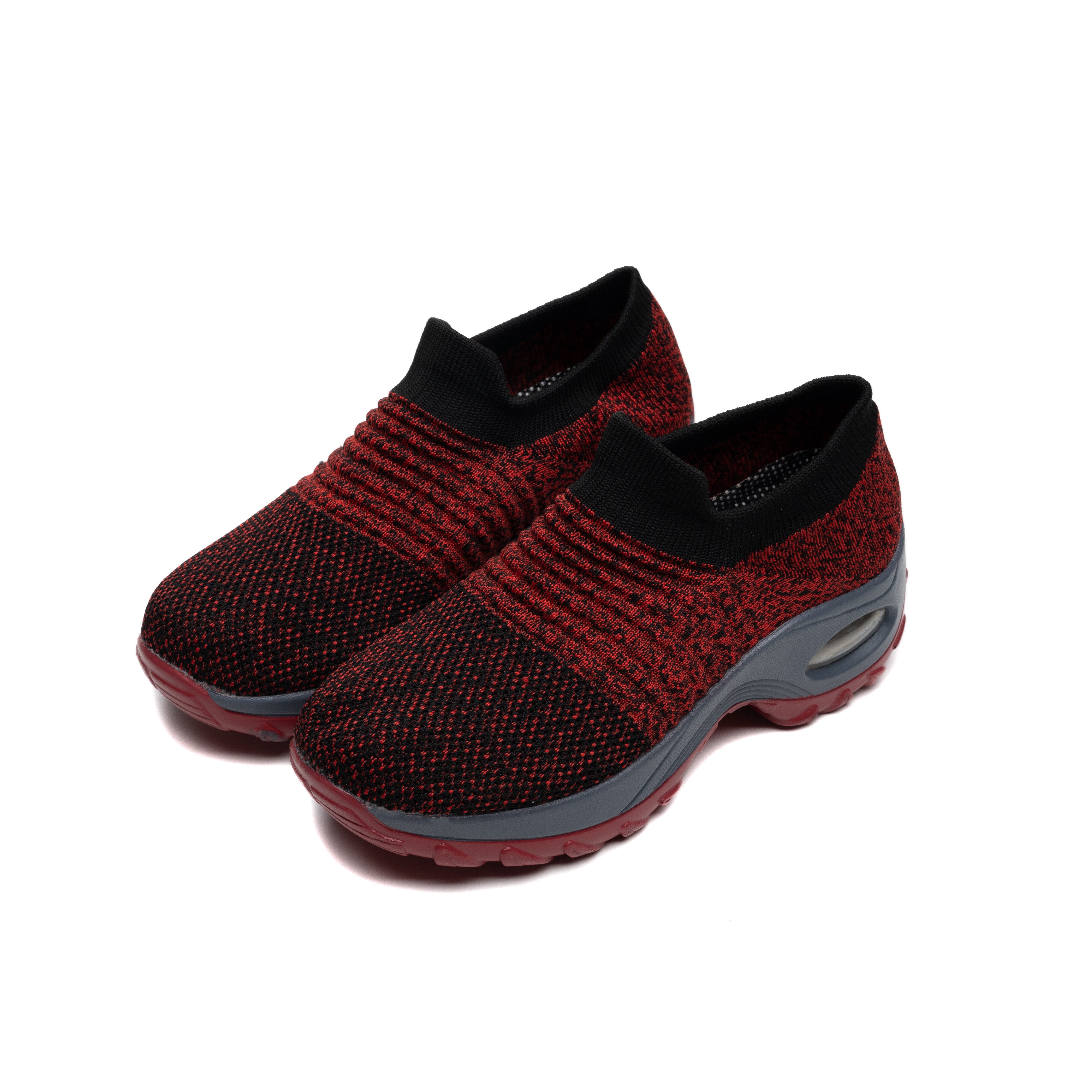 Zapatillas de media caña transpirables para mujer con amortiguación de aire, color sólido, para todas las estaciones