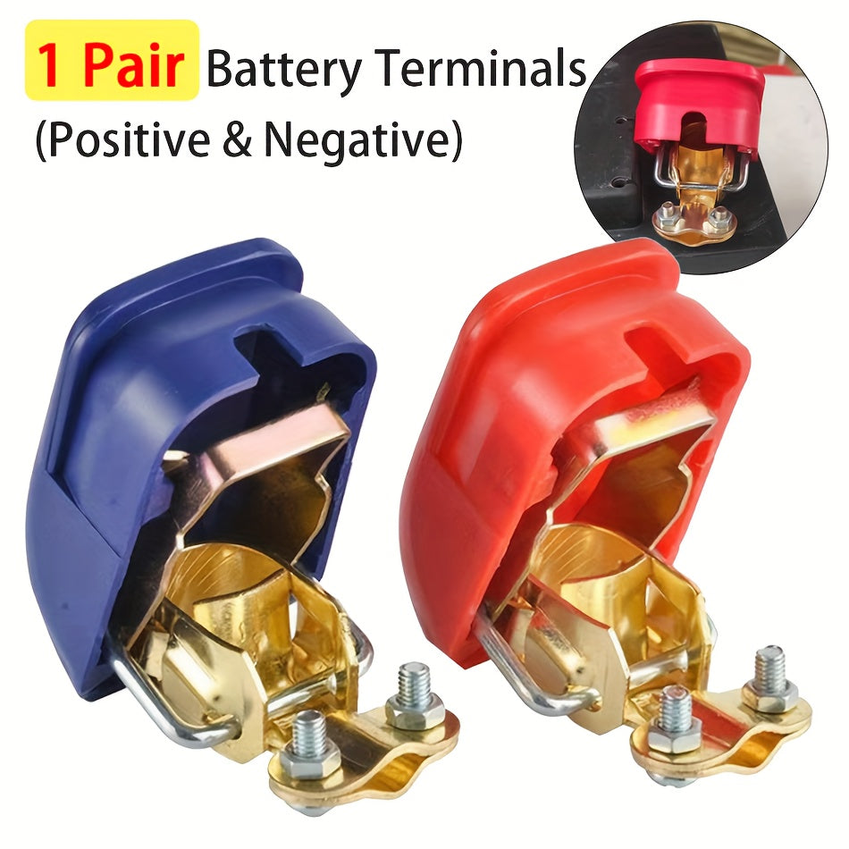 2 Pairs Automotive Battery Terminal Clamps Positive Negative Fast Release