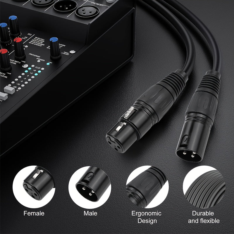 XLR Microphone Cable Male to Female 3-Pin Balanced Audio for KTV Radio Station