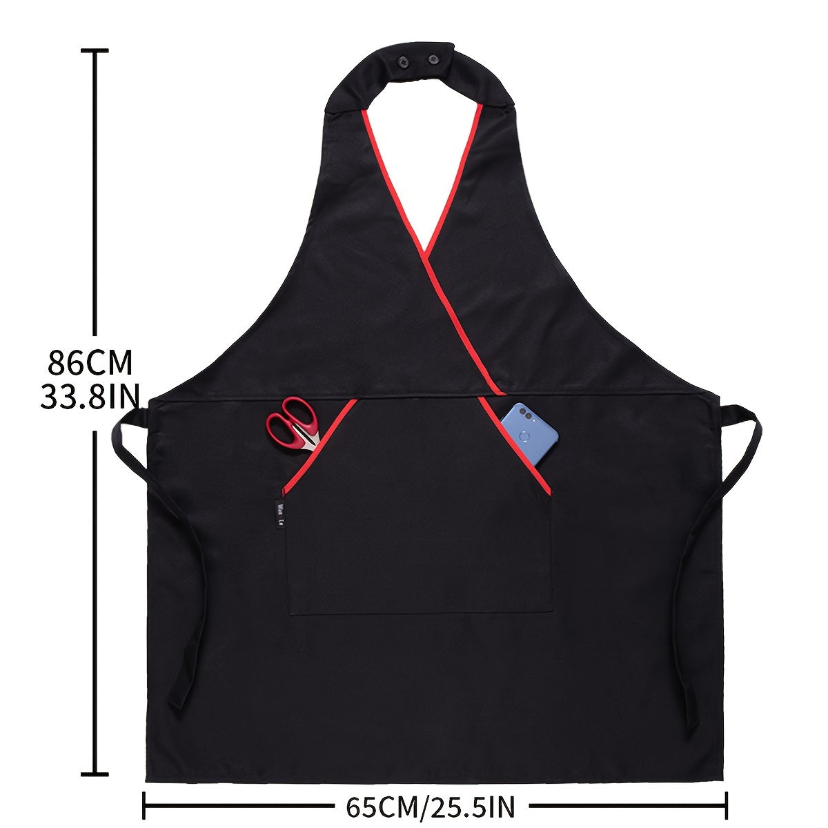 Премиальный полиэстеровый кухонный фартук для мужчин и женщин - классический однотонный фартук для поваров и обслуживающего персонала для ресторанов, кафе и униформы пекарей