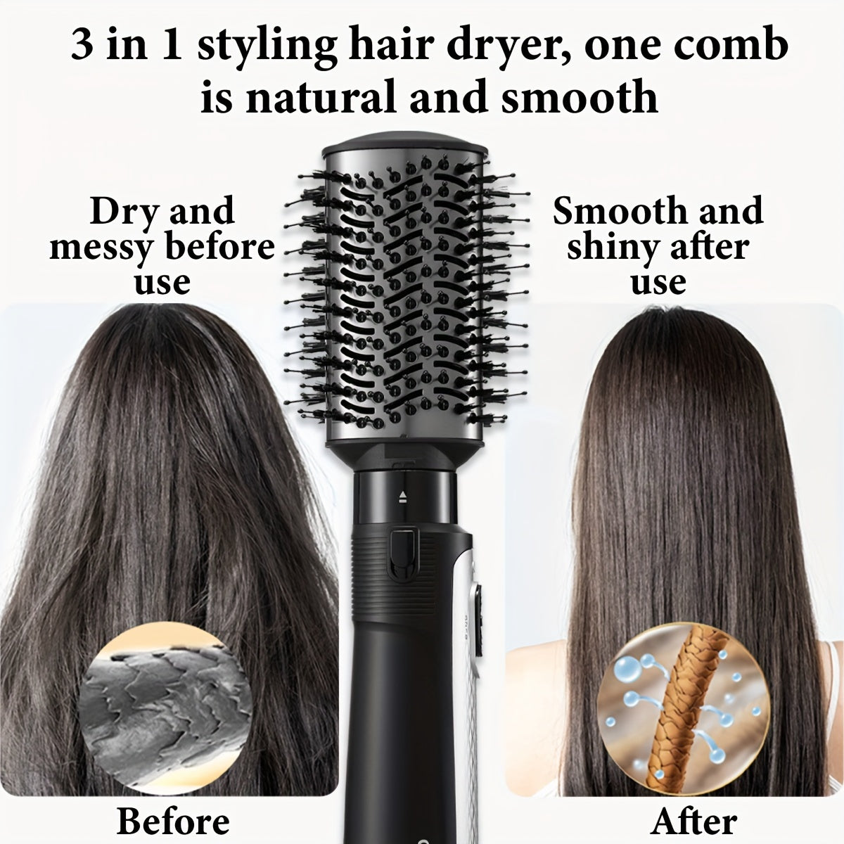 3-in-1 Hot Air Styling Tool with Interchangeable Nozzles 1200W EU Plug