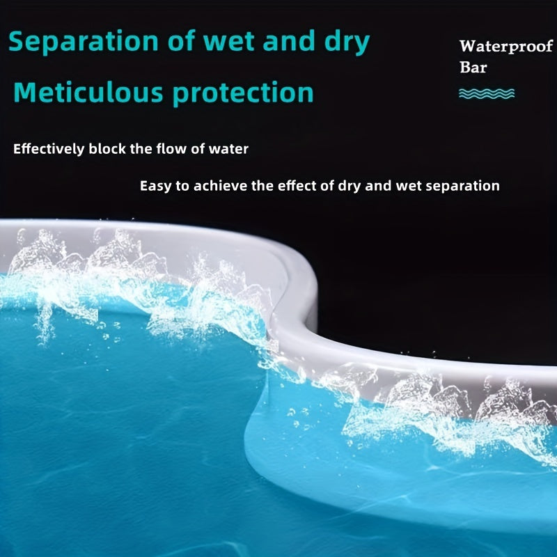 Bathroom Shower Barrier Non-Slip Waterproof Floor Protector Self-Adhesive White Gray Black