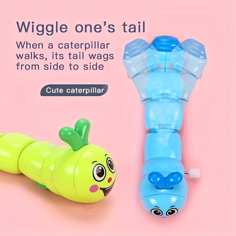 Plastic Cat Toy Wind-Up Wiggly Caterpillar Interactive Teaser Random Color