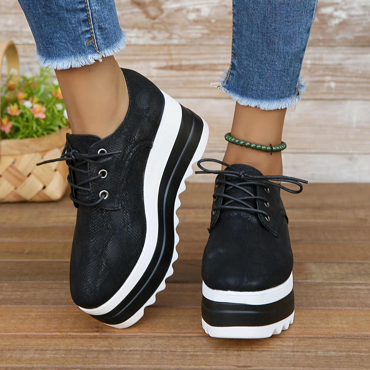 Ayollar uchun tekis platforma poyabzali, kundalik kiyim uchun slip-on brogue sport shlyaplari