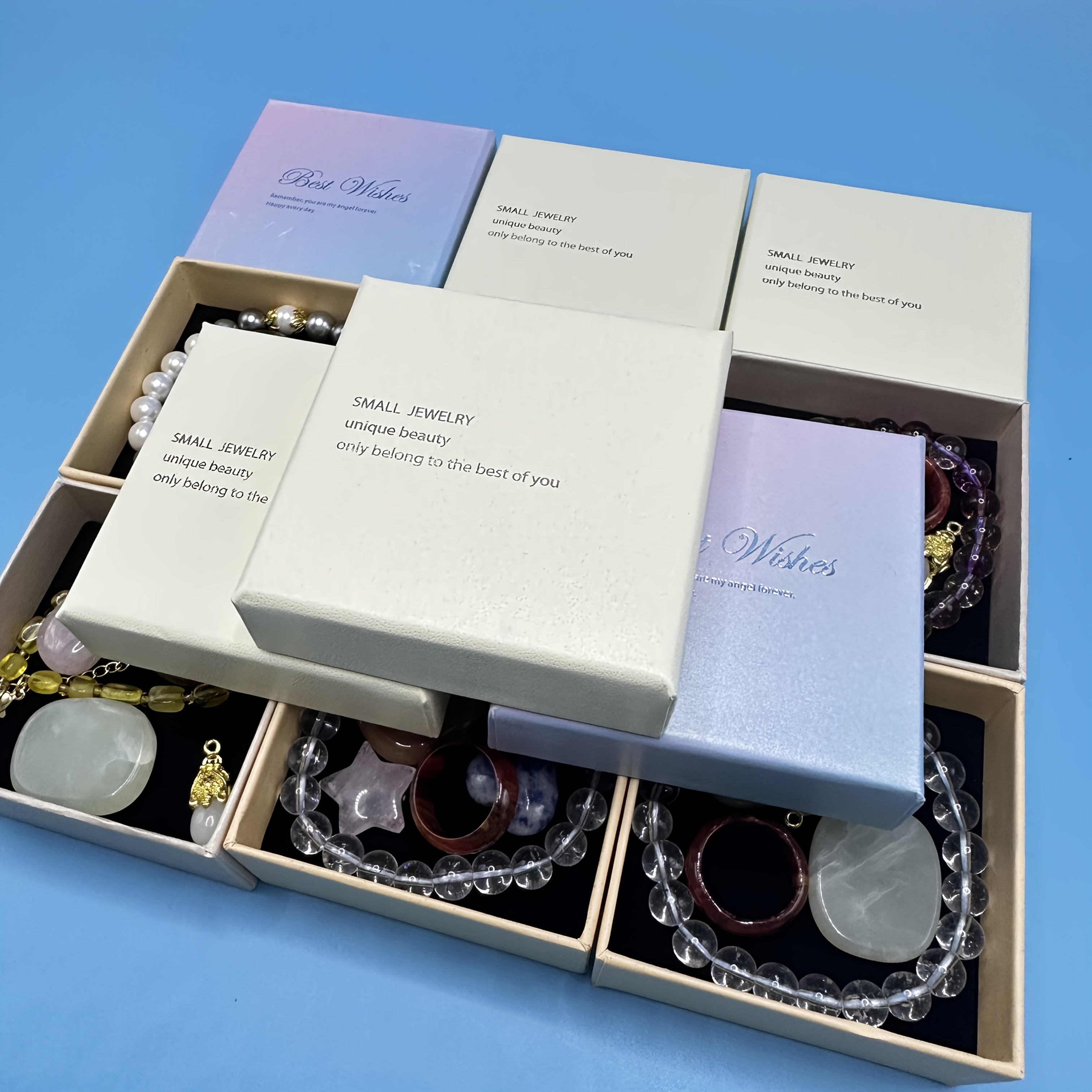 Women’s Crystal Jewelry Set with Bracelet Ring Necklace Gift Box Versatile Holiday Accessory