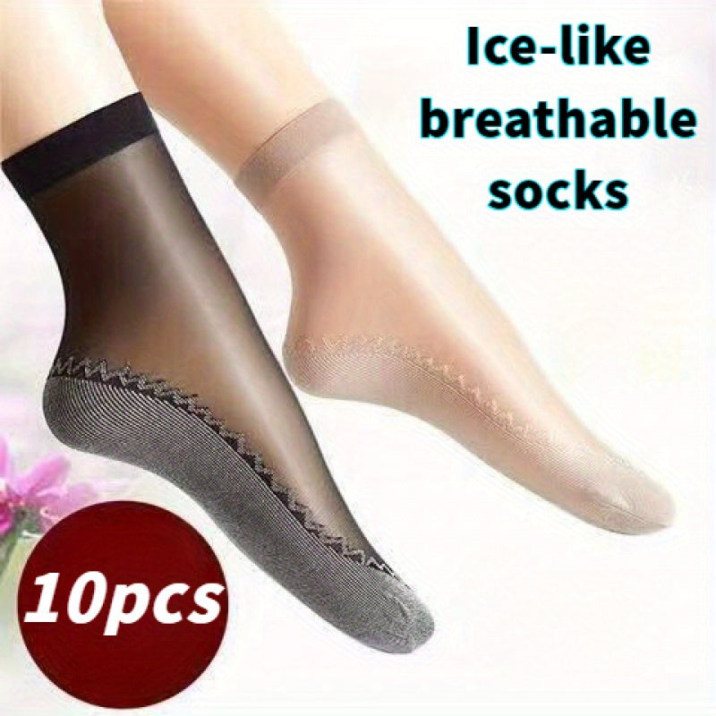 Women's Breathable Stockings With Non-Slip Sweat-Absorbent Socks 10 Pairs
