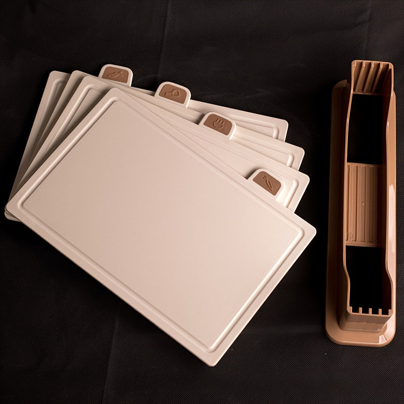 Set of Four Plastic Cutting Boards in Assorted Colors Kitchen Food Prep