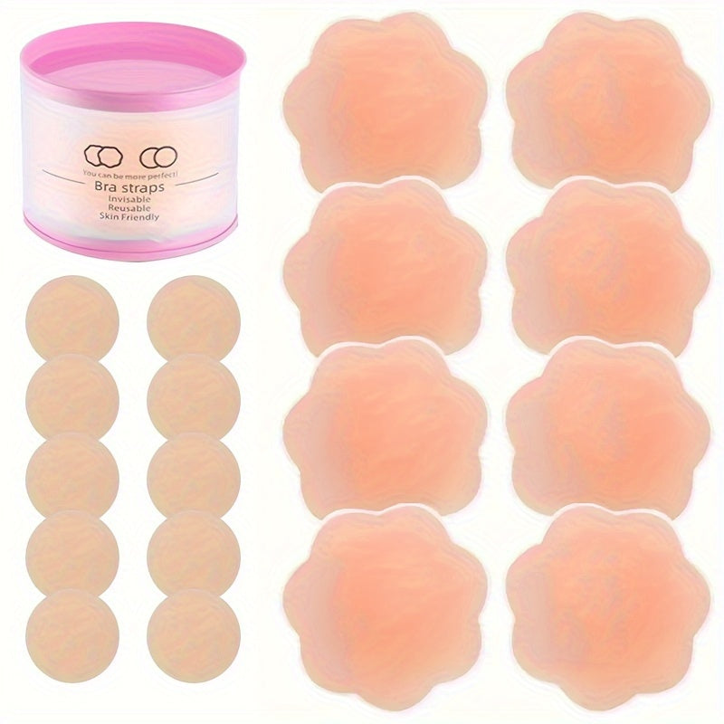 Self-Adhesive Silicone Nipple Covers 9 Pairs Invisible Strapless Breast Lift Women