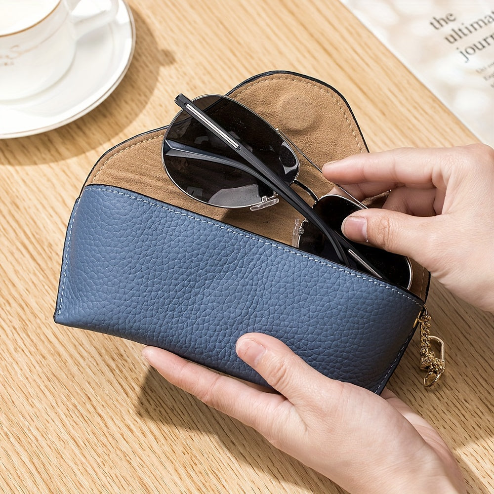 Genuine Leather Eyeglasses Case Holder with Magnetic Closure for Sunglasses and Reading Glasses