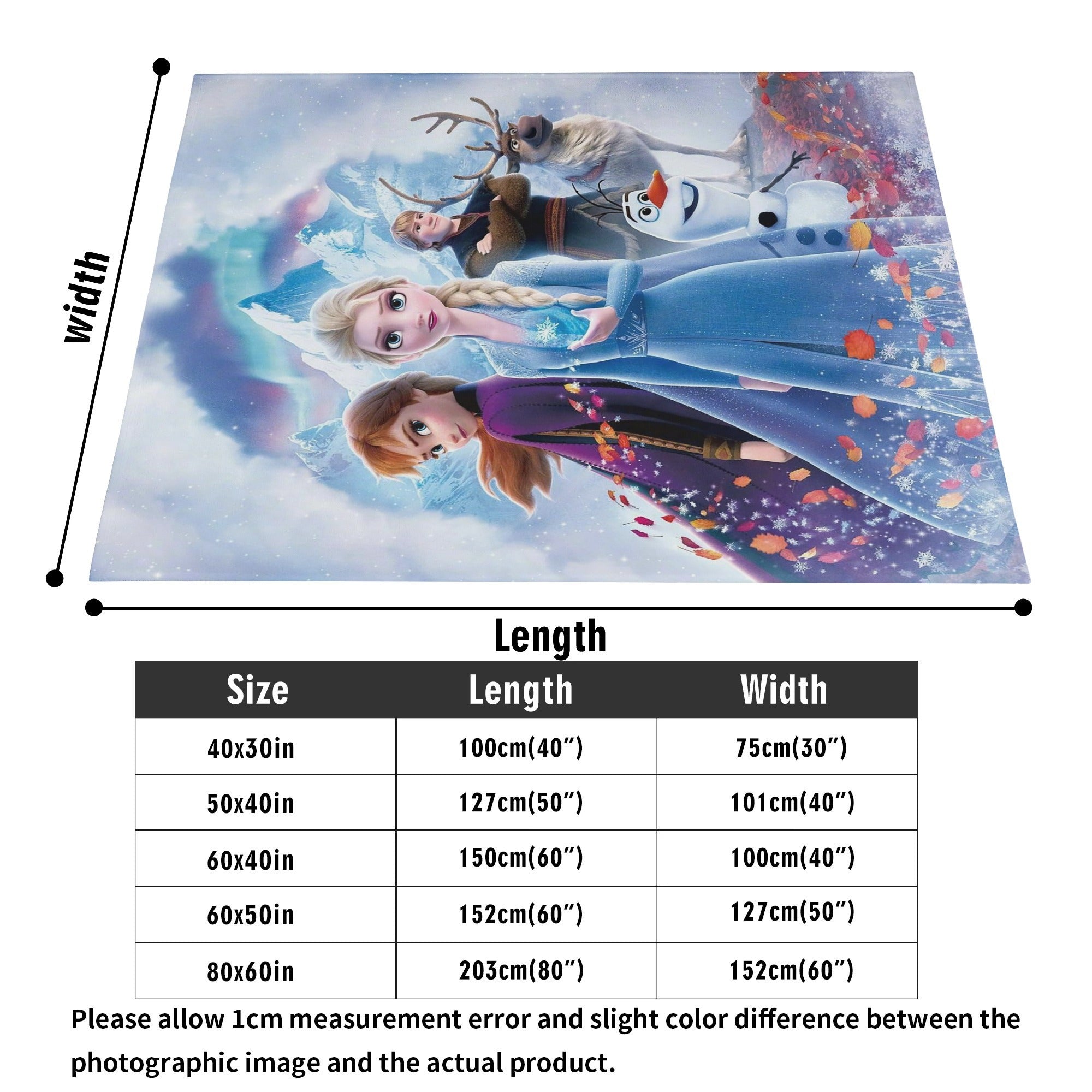 Frozen Elsa Princess Throw Blanket Soft Polyester Multicolor for All Seasons