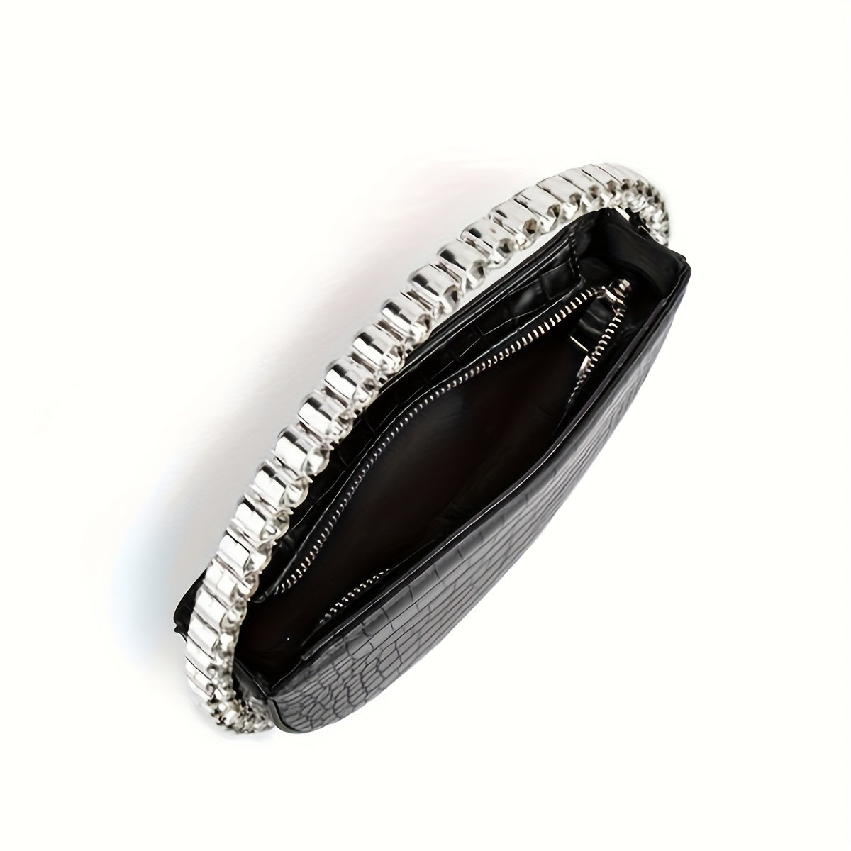 Luxury Evening Purse with Flower Rhinestones Hollow Out Clutch Bag for Wedding Prom Cocktail Party