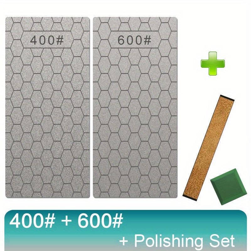 3-4 dona olmos pichoq silliqlash uchun to'plam, qum toshlari, burchak qo'llanma va silliqlash asbobi bilan