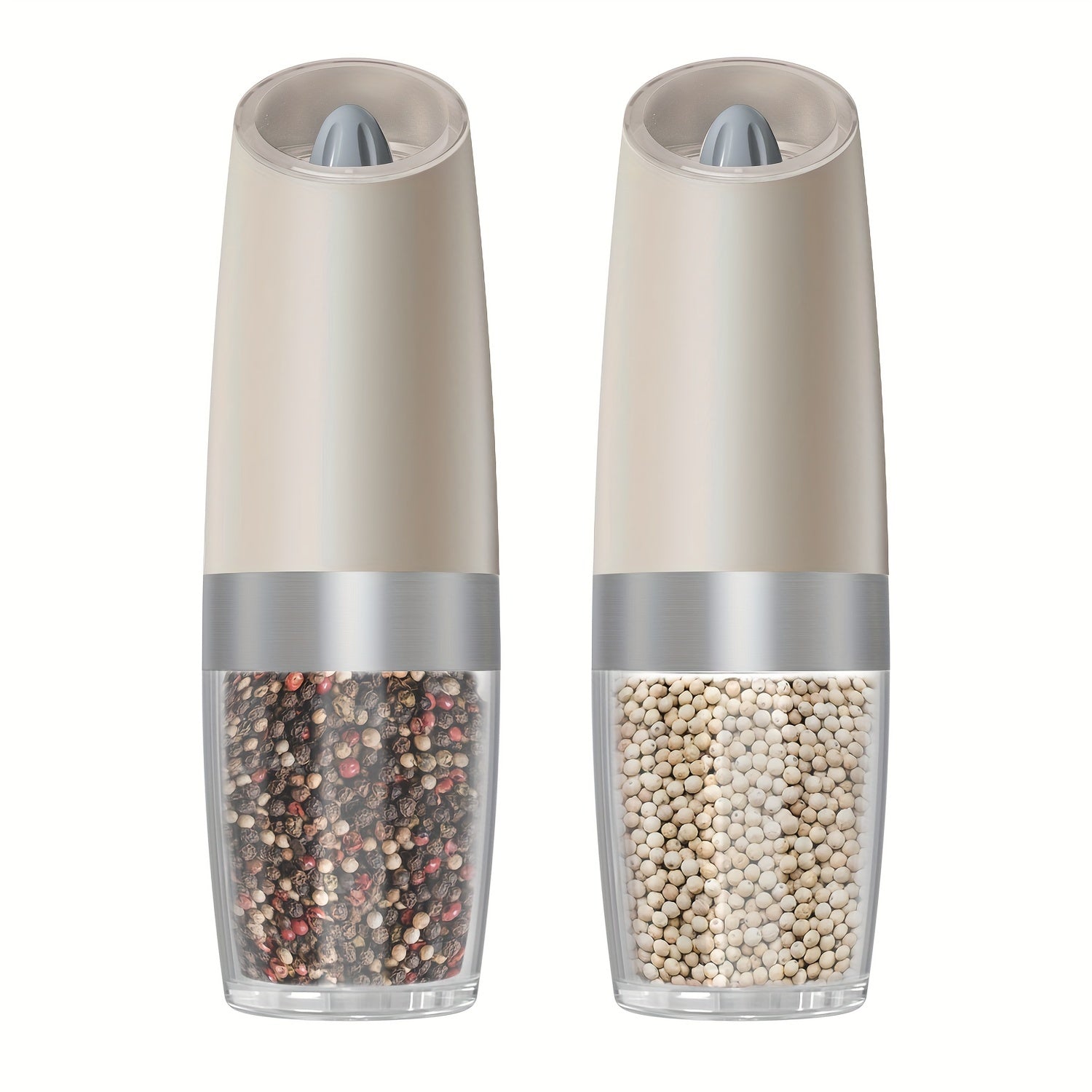 Electric Salt and Pepper Grinder Set with Adjustable Coarseness and LED Light