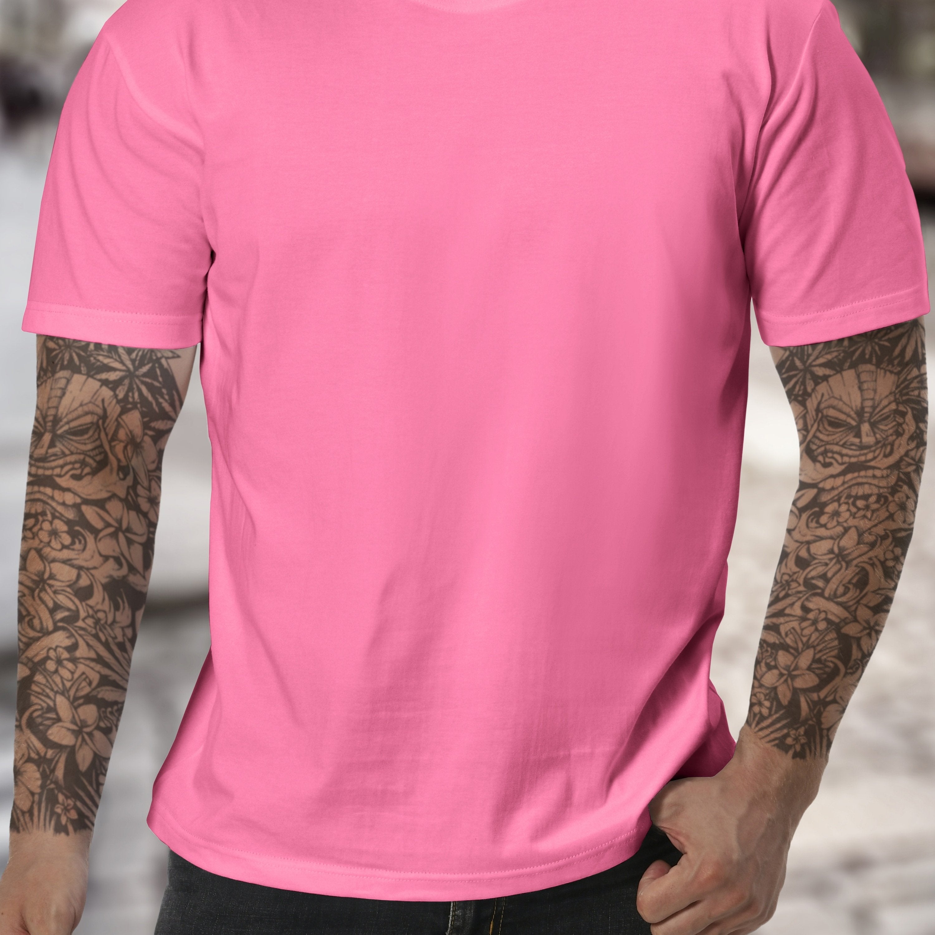 Camiseta de manga corta de algodón de color sólido para hombre, comodidad en verano