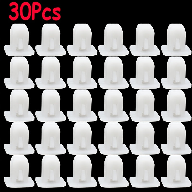 30 piezas de remaches universales blancos de ABS para carrocería de coche, sujetadores rápidos para parachoques, clips de empuje