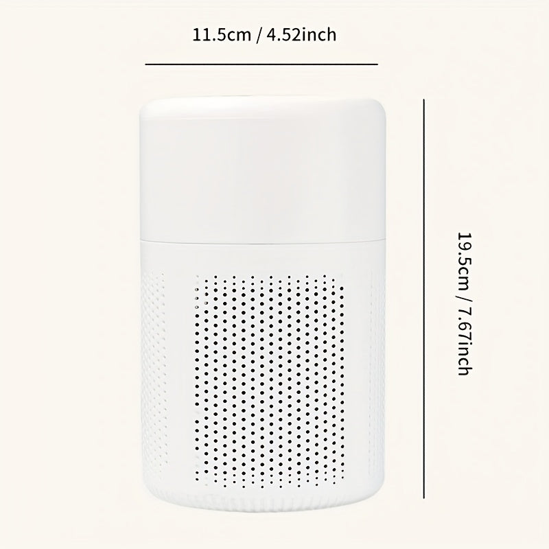 Portable USB Air Purifier with Strong Suction Odor Absorption Quiet Operation No Battery