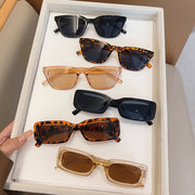 Six-Piece Women's Retro Colorful Rectangle Glasses Set for Street Photography and Parties