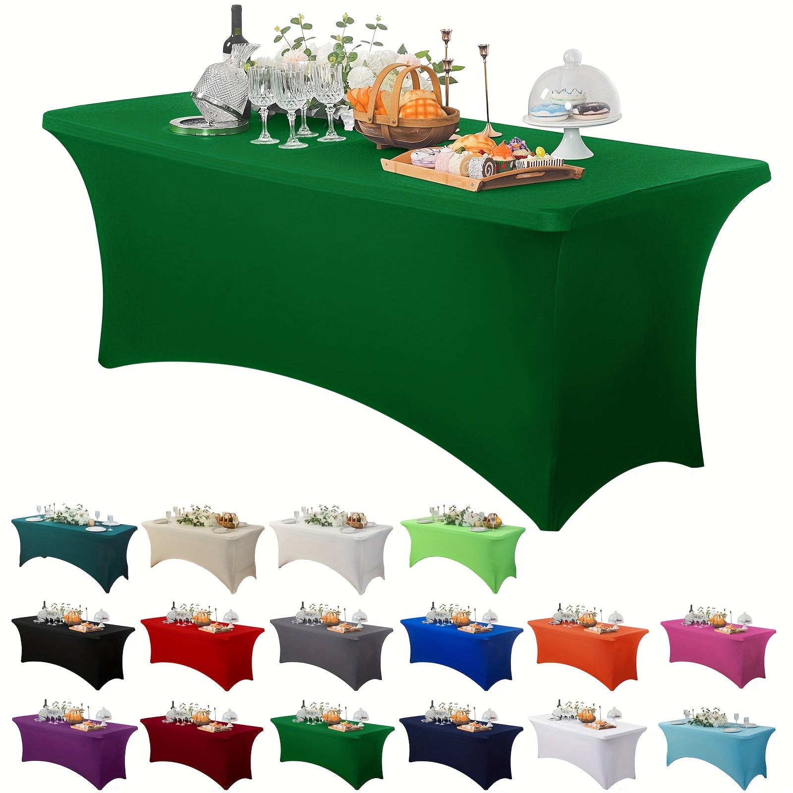 Stretch Spandex Tablecloth for Weddings Parties and Events Durable Polyester Blend Mixed Color