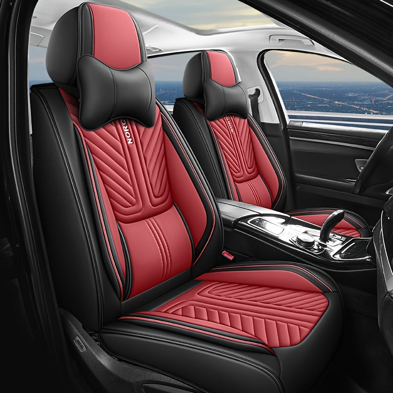 Cubierta de asiento de coche de cuero PU universal para todas las estaciones, cobertura completa, decoración interior