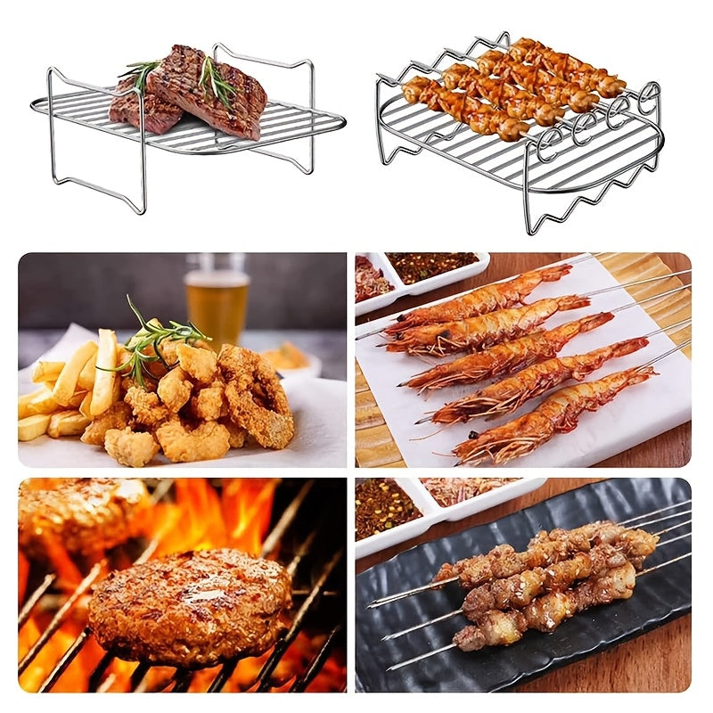 Noxud qotishma ikki qatlamli havo fritöre aksessuar - osonlik bilan gril, bug' va pishirish, elektr energiyasi talab qilinmaydi - oziq-ovqat xavfsiz oshxona asbobi