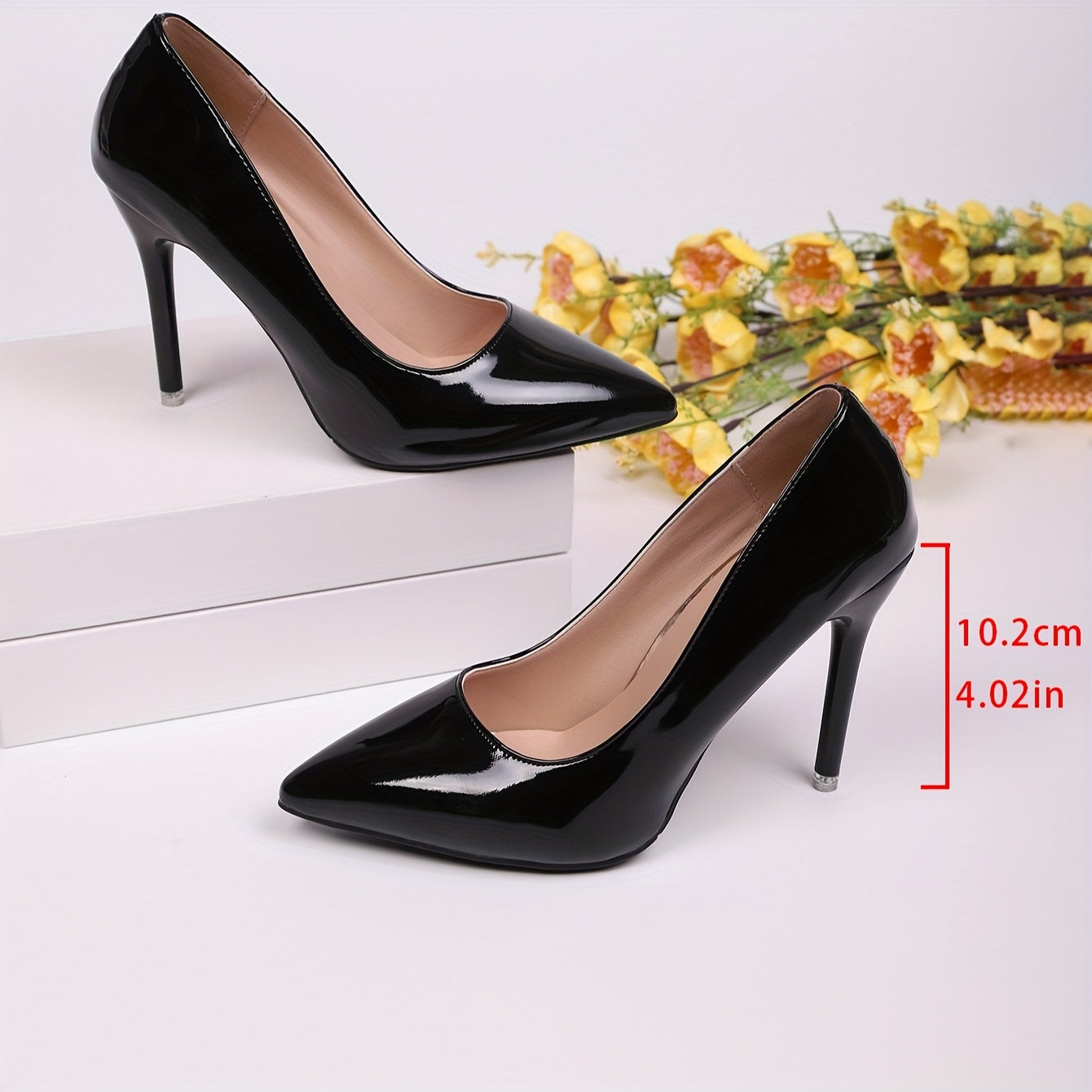 Women's White Pointed Toe Stiletto Heels 10cm Ultra High Pumps Office Party