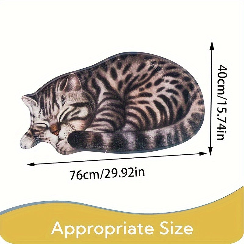 Cute Cat Floor Mat Absorbent Non-Slip Soft Kitchen Bathroom Decor