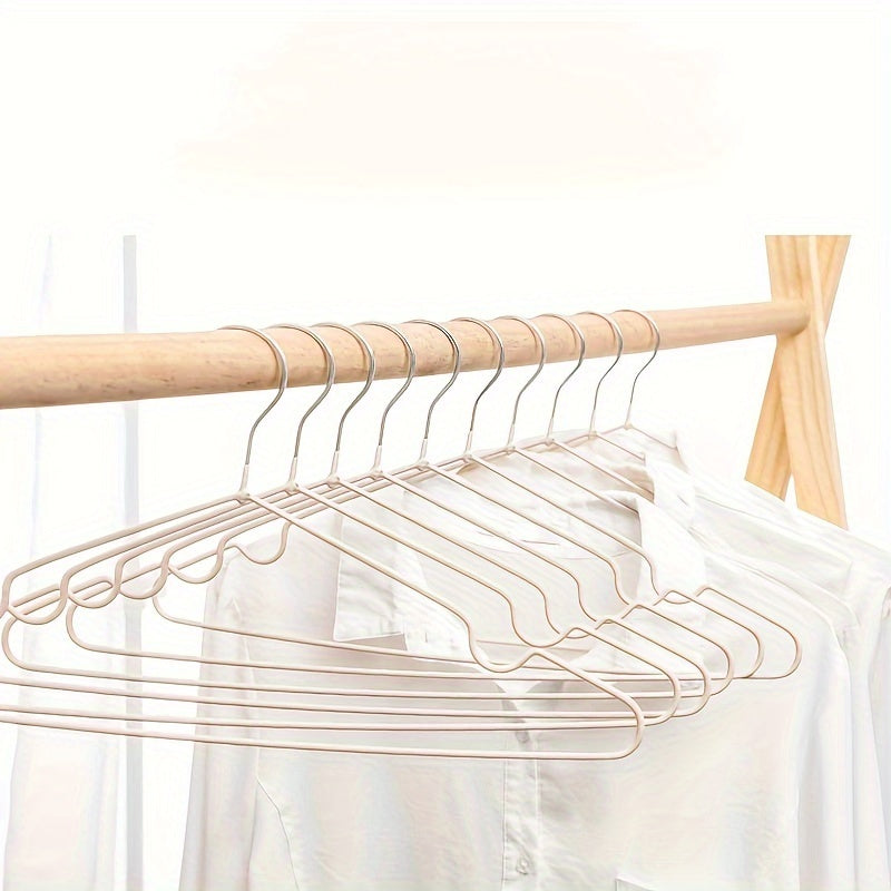 Set of 10 Metal Clothes Hangers Non-Slip Space-Saving Laundry Closet Organizers