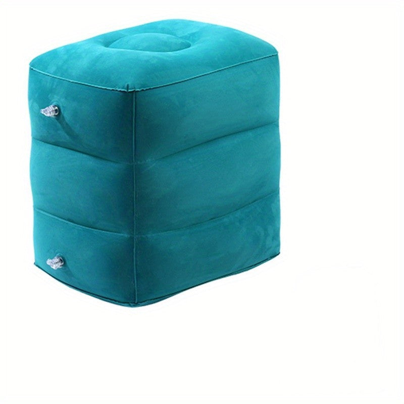 Inflatable Ottoman with Flocking PVC Material Portable Seating for Travel and Office