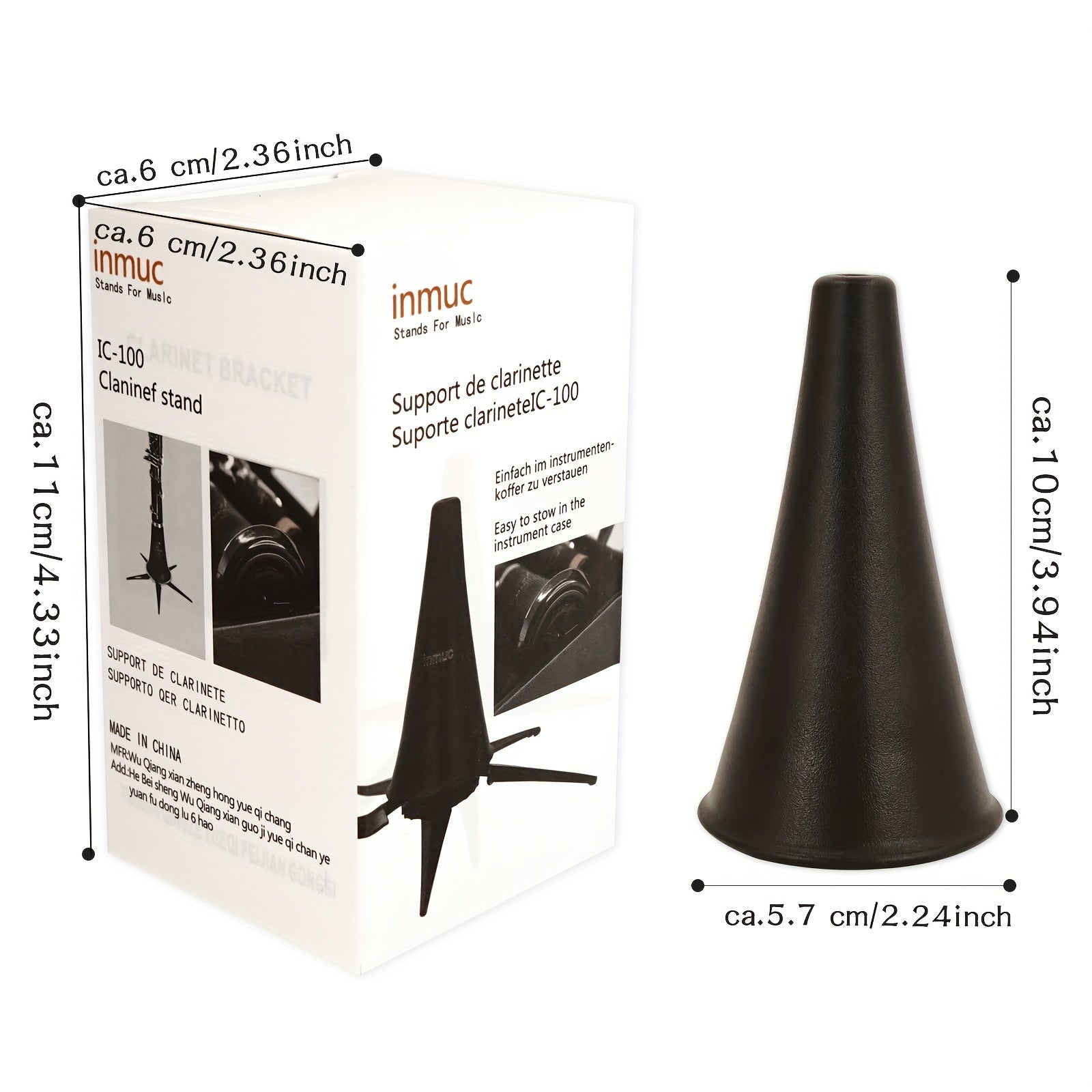 Portable Plastic Clarinet Stand Foldable Countertop Musical Instrument Holder