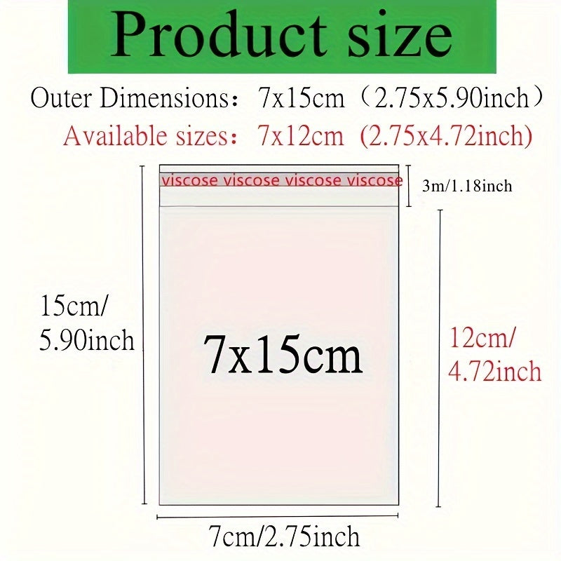 O'z-o'zidan yopishqoq shaffof sellofan sumka muhrlangan zargarlik yoki shirinlik sovg'asi uchun.