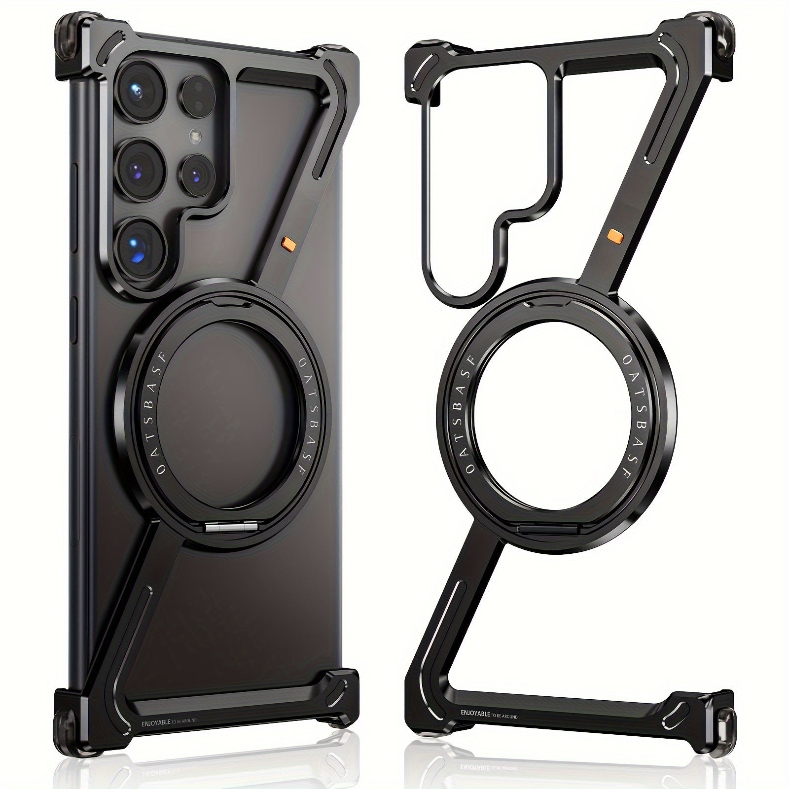 Ultra-Thin Metal Phone Case with Ring Stand and Magnetic Holder for Samsung S24U
