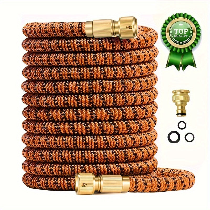 Резиновый расширяемый садовый шланг - выдвижной, легкий, без перегибов, водонепроницаемый дизайн - прочные соединители для легкого полива в саду - подходит для стандартных европейских и американских резьб.