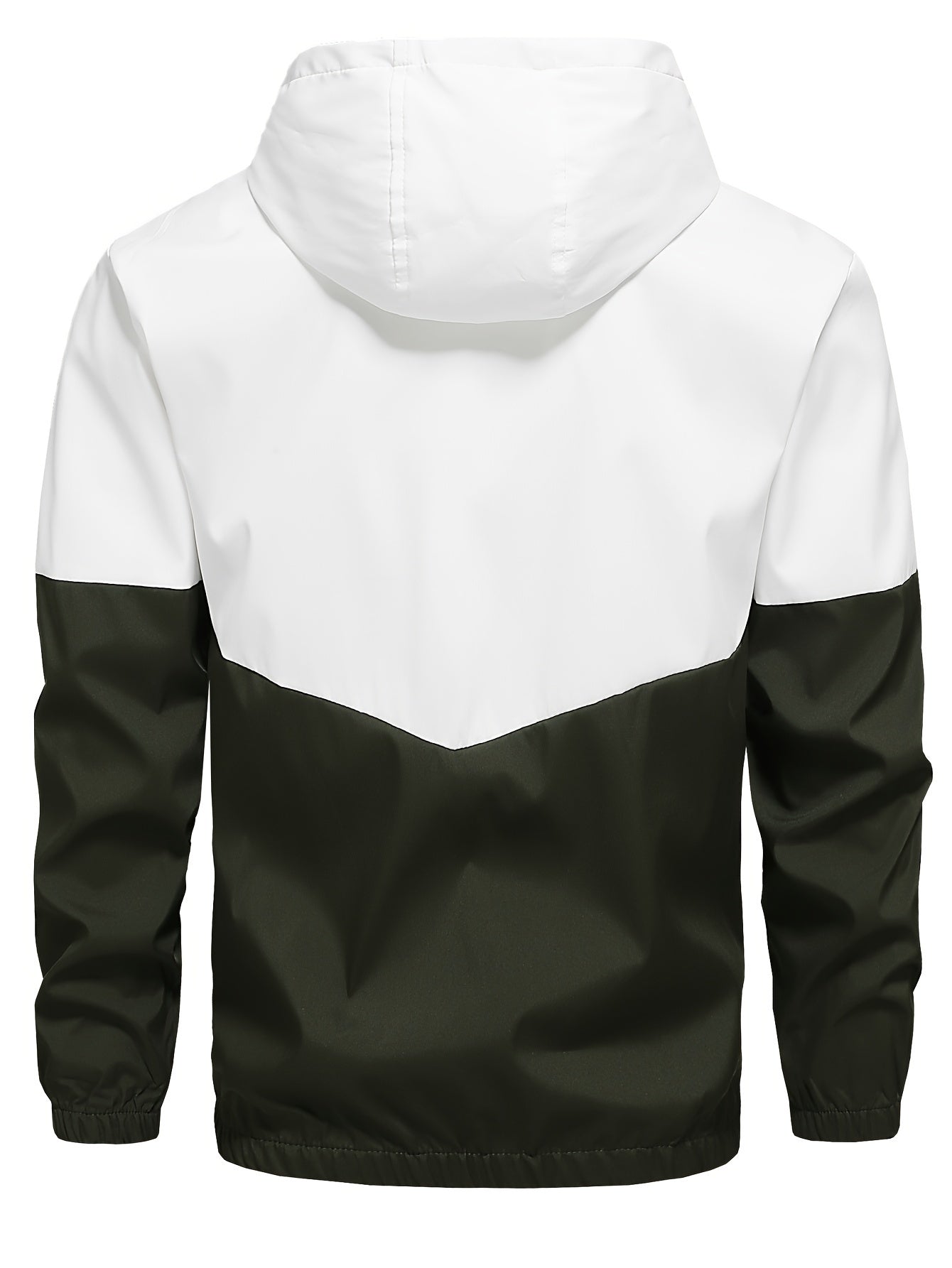 Erkaklar uchun 2-qismli tasodifiy sport to'plami, uslubiy rang blokirovka dizayni bilan kapyushonli kurtka va shimlar, bahor yoki kuzda zamonaviy sport ko'rinishi uchun.