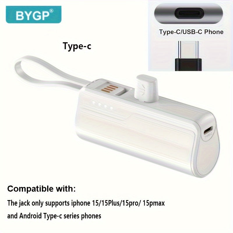 5000mAh Mini Portable Power Bank for iPhone and Android USB-C Charger