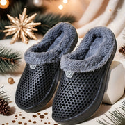 Women's Hollow Out Clogs Slip-On Plush Lined Warm Casual Shoes Plus Size