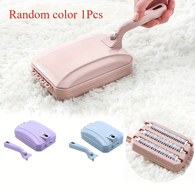 1 dona qo'l bilan ishlatiladigan gilam tozalash cho'tkasi, plastik chiqindilar va iflosliklarni olib tashlash uchun rolik asbobi tasodifiy rangda