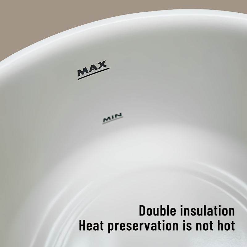 Olla eléctrica mini de 1.6L con temporizador, interior de cerámica, sin humo, antiadherente, portátil