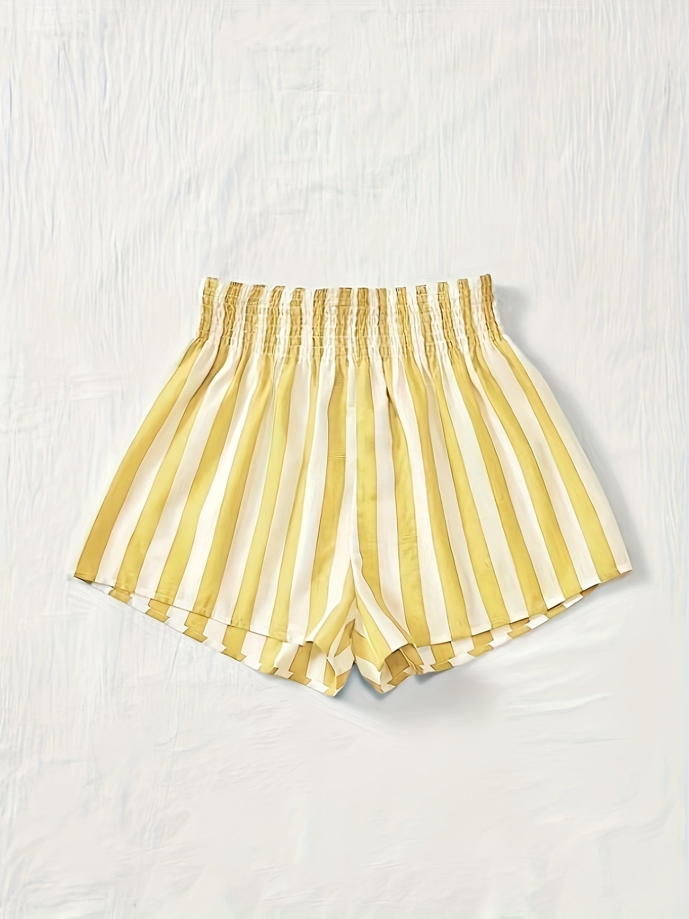 Women's Lightweight Quick-Dry Casual Beach Shorts Elastic Waist Ruching