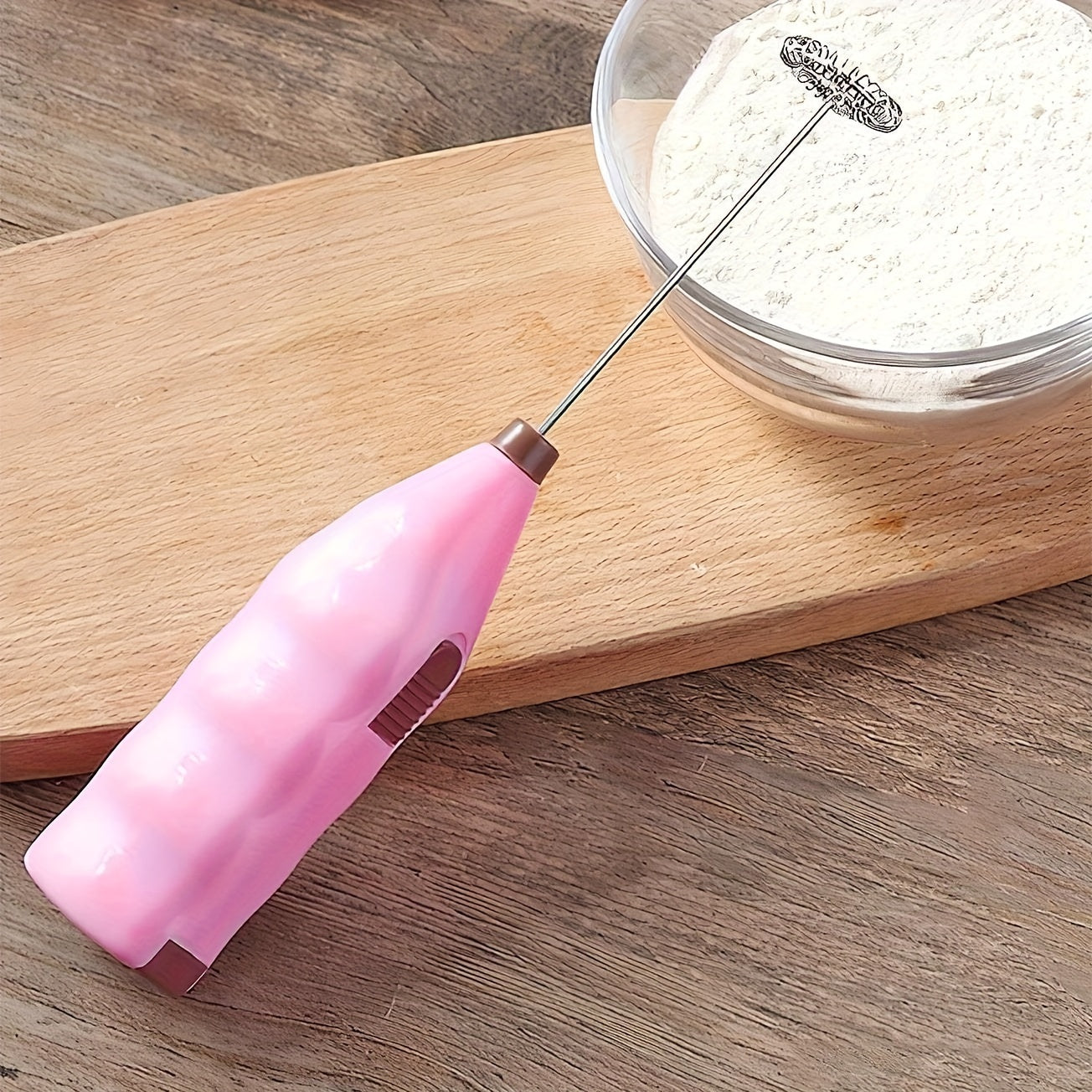 Ручной электрический миксер из нержавеющей стали, работающий на батарейках, для кофе, молочного чая, кухни