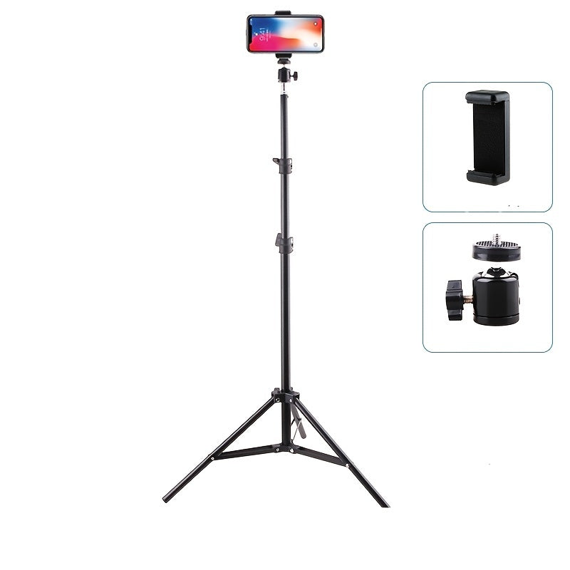 Lightweight 209.98cm Phone Tripod with Extendable Selfie Stick and Carry Bag for Video Recording and Live Streaming