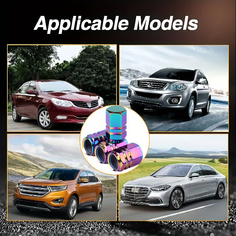 4pcs Chrome-Plated Aluminum Tire Valve Cap Covers Dustproof for Cars Bikes Trucks