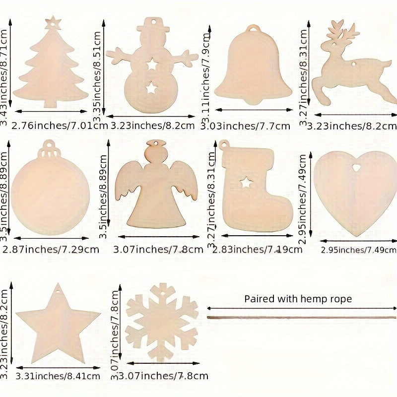Unfinished Christmas Decorations for DIY Graffiti and Outdoor Hanging with Rope