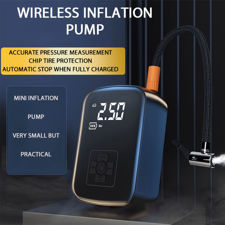 Wireless Portable Air Compressor Inflator with LED Light for Cars Motorcycles Bicycles