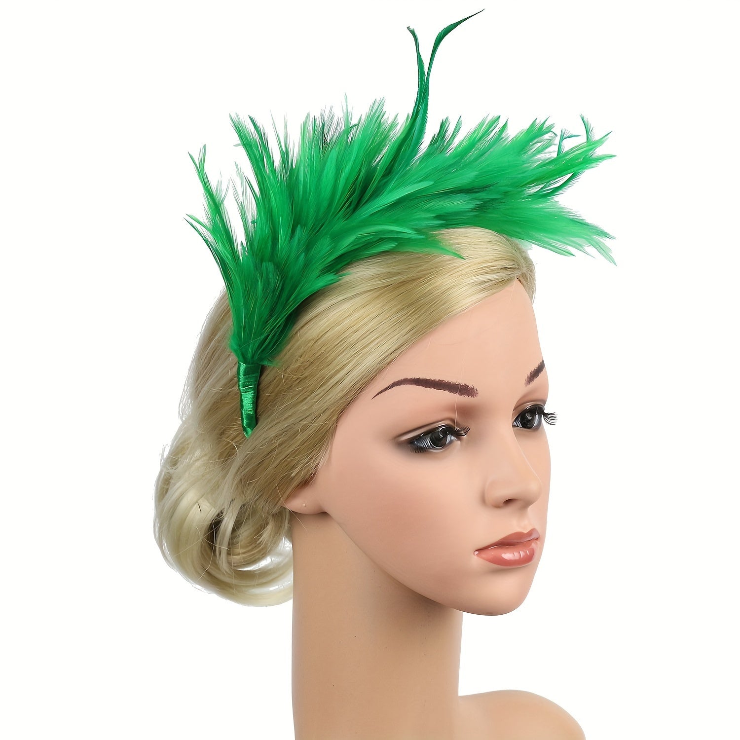 Faux Feather Headband Fascinator for Women Carnival Costume Hair Accessory