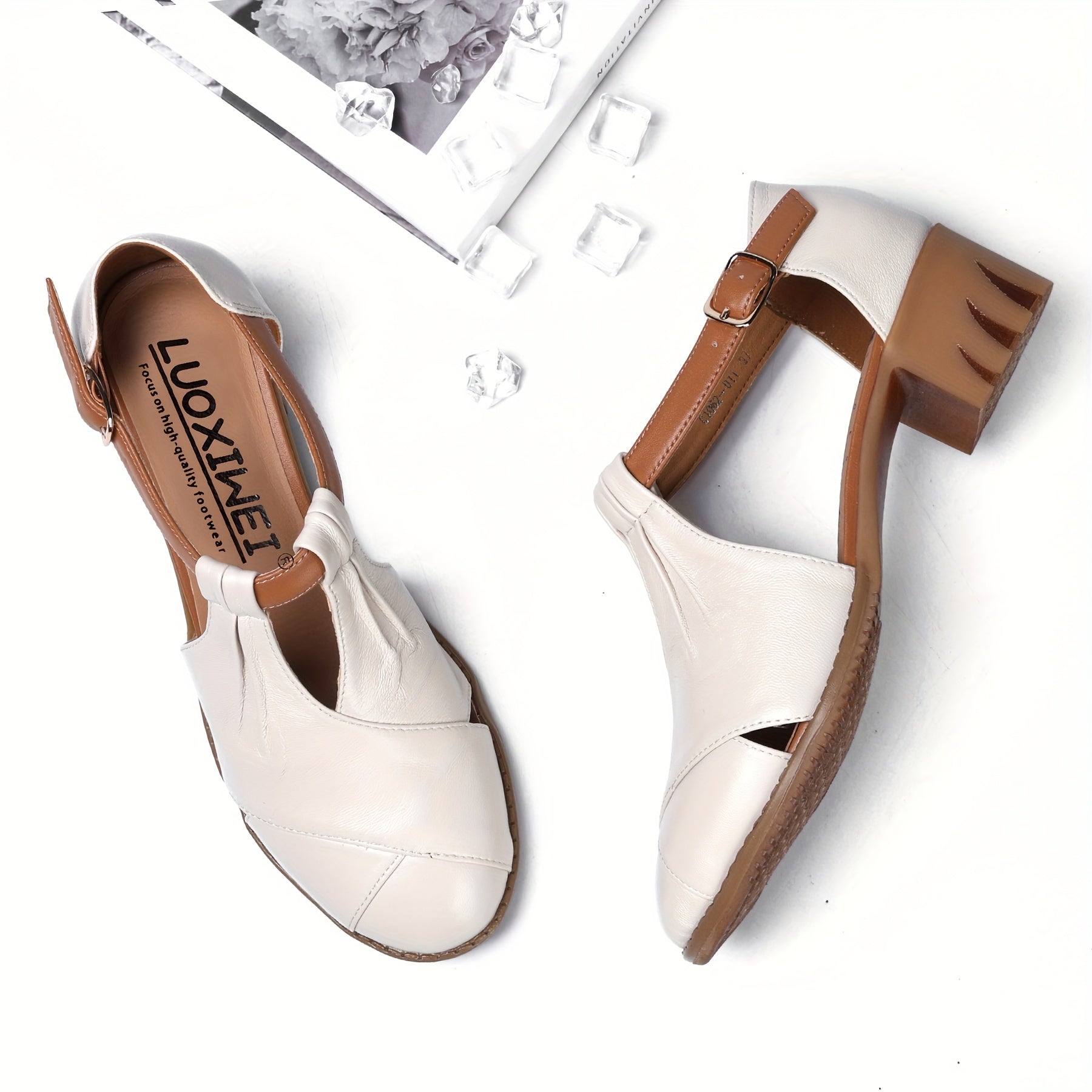 Women's Roman Sandals Cushioned PU Insole Non-Slip Rubber Sole Beige Summer