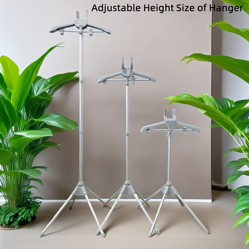Moslashuvchan balandlikdagi alyuminiy kiyimlar bug'ini chiqaruvchi stand, sayohat va uy uchun yig'iladigan kiyimlar qatori