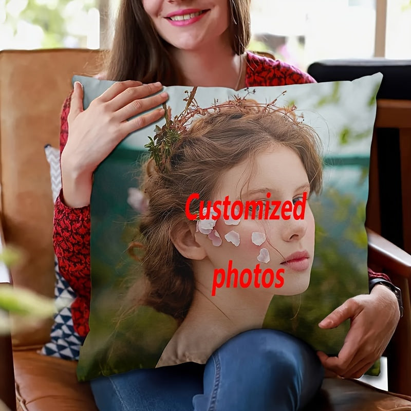Personalized Polyester Pillowcase 45.72x45.72cm Custom Photo Cushion Cover Gift