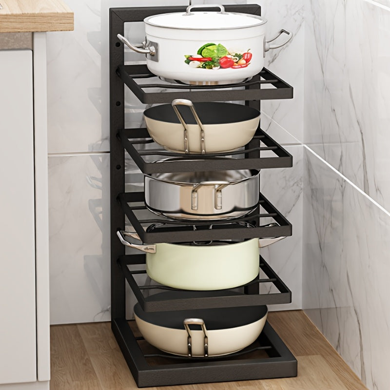 Stainless Steel Pot Rack Adjustable Height 3-Tier or 4-Tier Kitchen Storage Organizer
