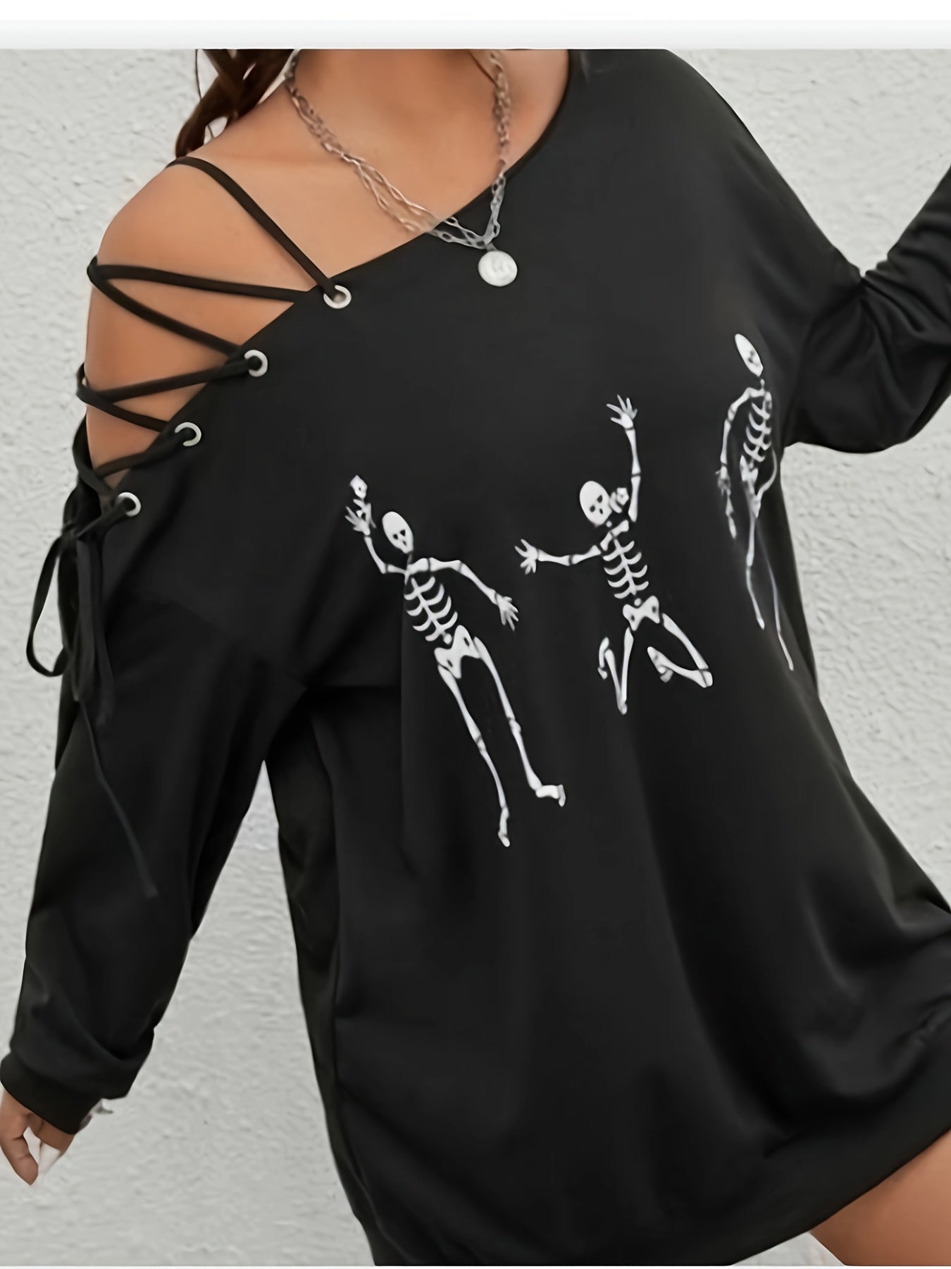 Women's Long Sleeve Polyester T-Shirt Elegant Solid Color Relaxed Fit